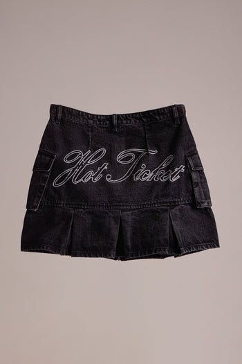 Black Mineral Washed Skirt